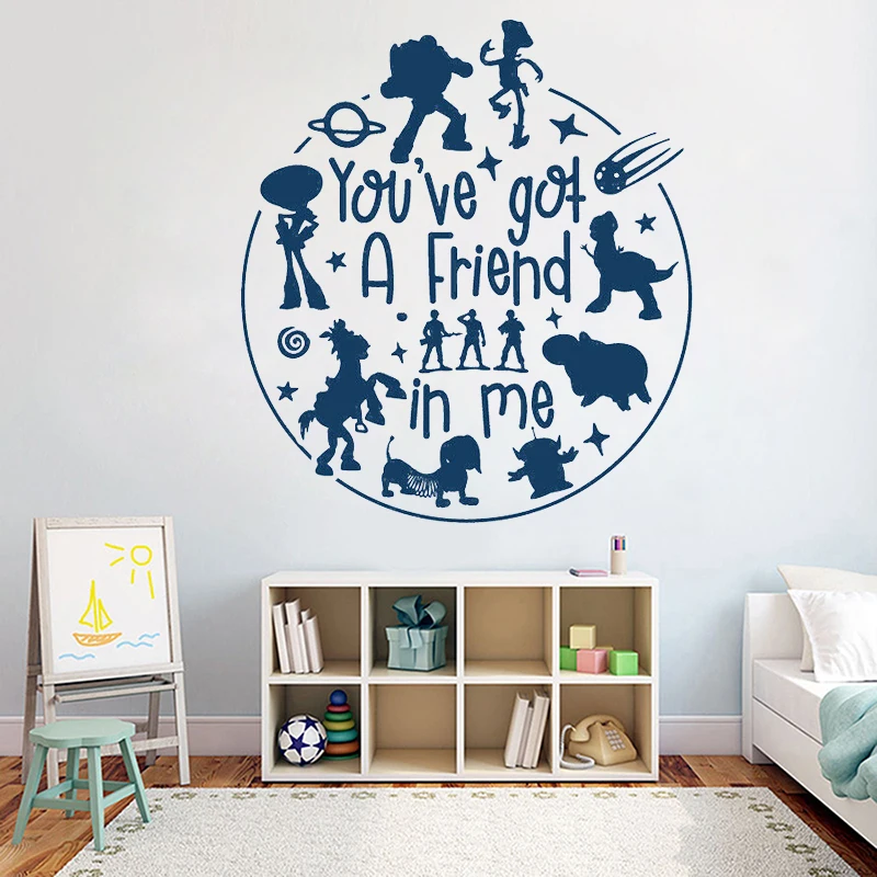 

You've Got a Friend in Me - Toy Story Movie Inspired Wall Sticker Pattern Character Animal Wall Decal For Kids Room Decor Z288