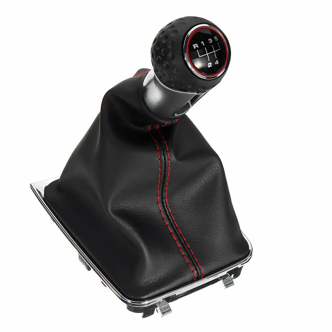 Leather Shifter Gear Shift Knob with Boot Cover 6 Speed Handle For VW Golf Mk7 GTI 2013