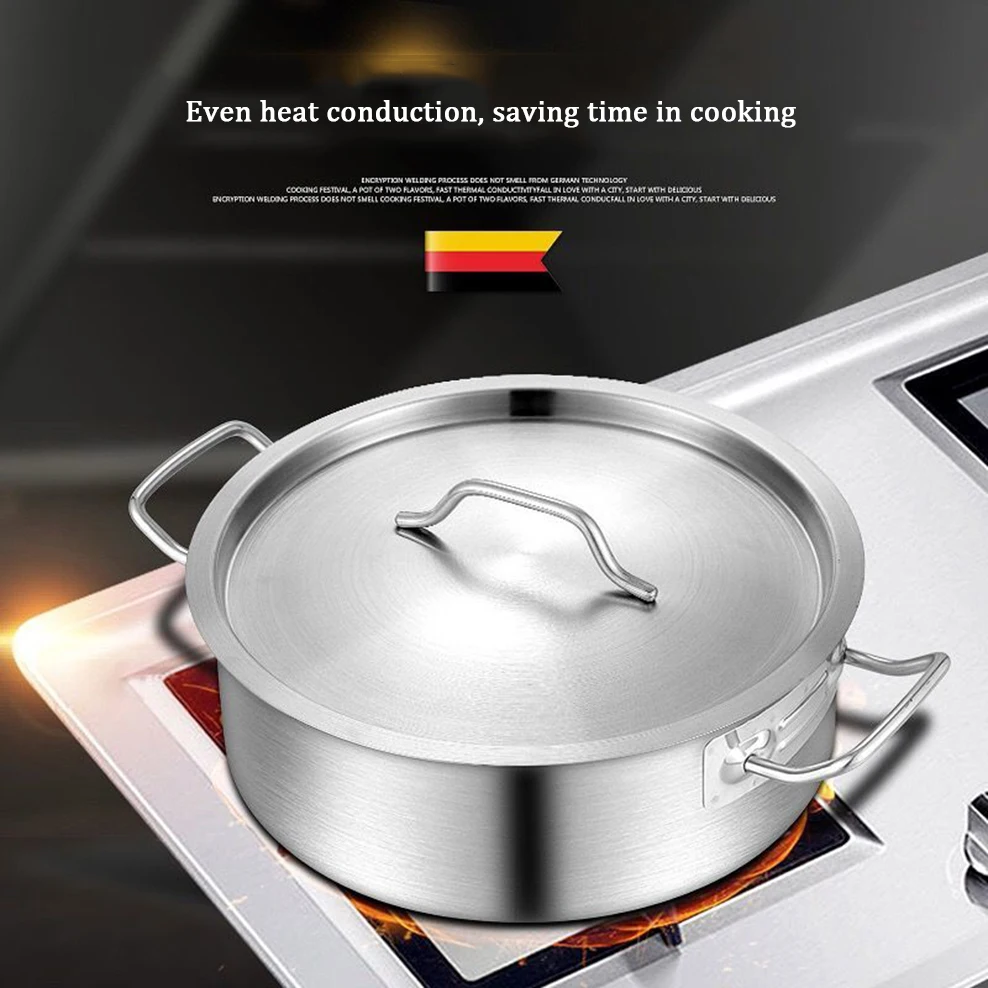 New Stainless Steel 304 Hot Pot Shabu Cooker Cookware Two-flavor Fondue  With Lid