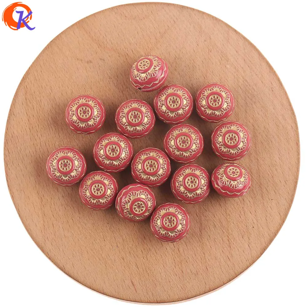 Hot Pink Сердечный дизайн 13*13 мм 520 шт акриловые бусины/ювелирные аксессуары/форма монеты/бусины в античном стиле/серьги фурнитура/ручная работа/Сделай сам - Цвет: Hot Pink