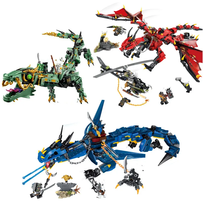 

Ninja Flying Mecha Dragon Building Blocks Toys Ninjagoed Figures Bricks Toys Gifts Ninja Dragon Building Blocks Compatible with