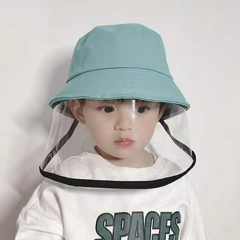 

Children Anti-saliva Dustproof Face Cover Mask Kids Baseball Cap Protective Hat Face Cover Mask Baseball Cap Children Kids