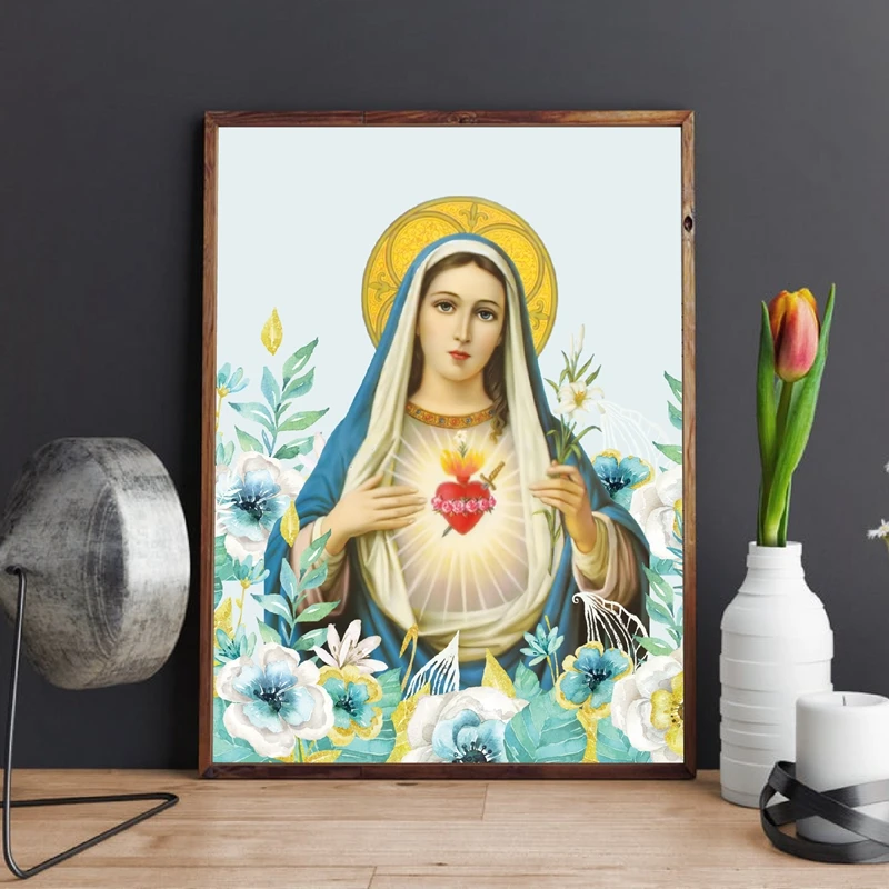 Художественная печать Mary Our Lady католическая искусство Картина на холсте