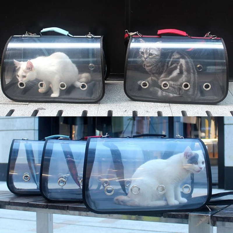 

Portable Cat Carrier Bag, Dog Carriers Bags Transparent Pet Backpack Messenger Cat Carrier Travel Packets Breathable Handbag