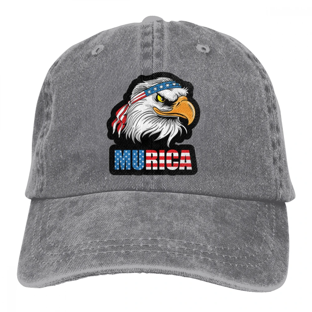 Патриотический Орел муслет Мурика Casquette натуральный унисекс Мужские Женские джинсовые бейсболка с ремешком кепки Регулируемый Гольф папа шляпа