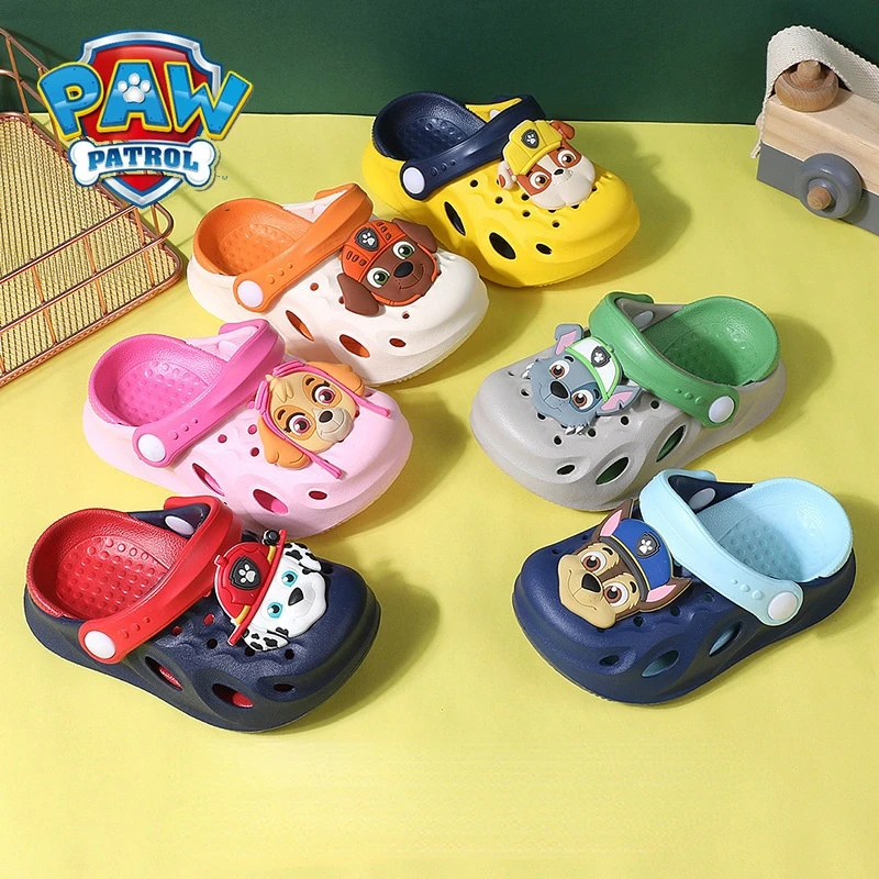 Zapatillas casuales de la patrulla canina para niños, sandalias antideslizantes suela blanda para bebé, chanclas anticolisión agujeros, zapatos de playa, regalo para chico|Figuras de acción| - AliExpress