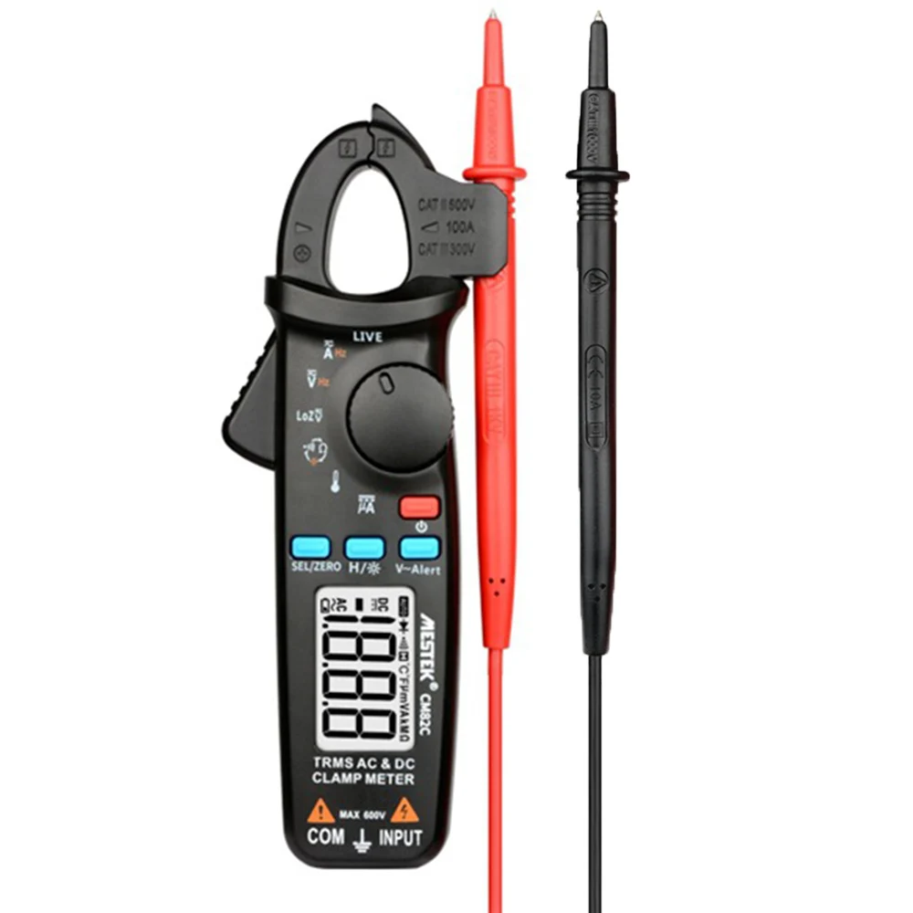 MESTEK CM82C мини Цифровые токоизмерительные клещи True RMS DC AC напряжение тока Ом темп Емкость Гц NCV тестер Амперметр мультиметр