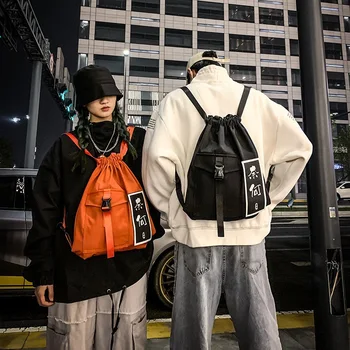 

Youth Trend Backpack Nylon Drawstring Drawstring Top Casual Shoulder Bag Fashion Simple Backpack Street Trendy Bag