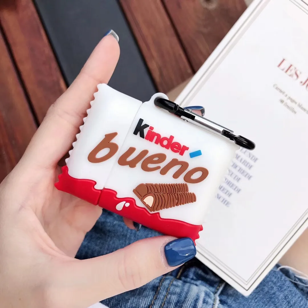 Delicious 3D kinder bueno chocolate candy Bluetooth беспроводная гарнитура Набор Мягкий чехол для гарнитура для airpods защитные чехлы - Цвет: style 1