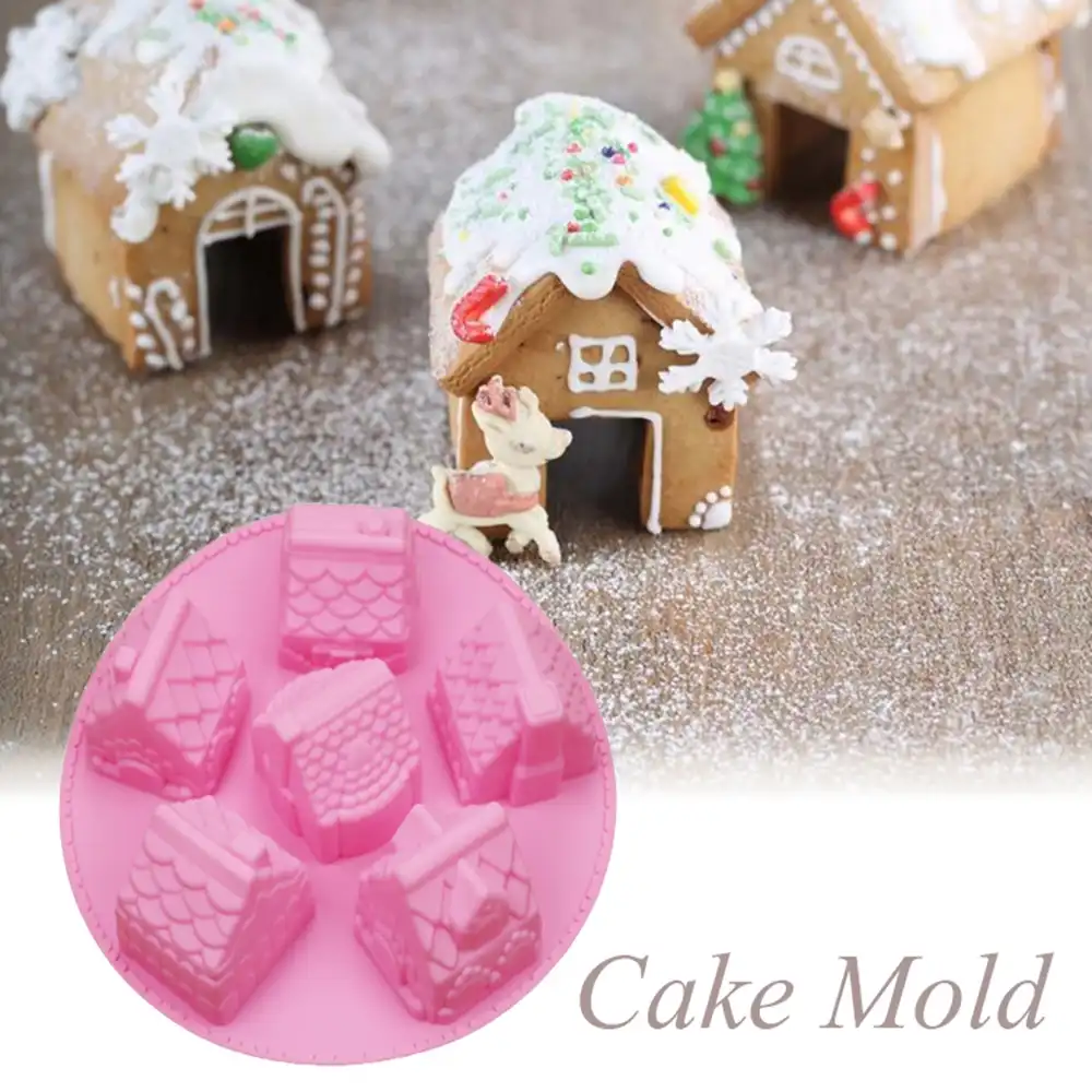 Mini House Bundt Cake Soap Christmas Gift Mold Chocolate Pastry Jelly Silicone Mould Pan Gingerbread House Baking Mold Tray 1pc Cake Molds Aliexpress