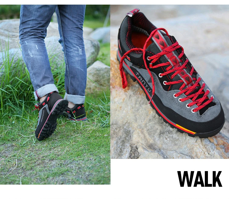 TANTU мужские ботинки из коровьей замши для пешего туризма, водонепроницаемые кроссовки для альпинизма, мужские ботинки для пешего туризма с амортизацией, TM8038
