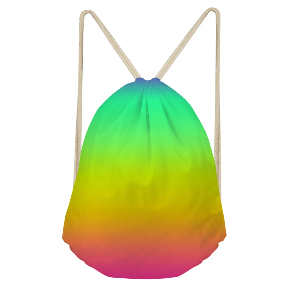 

Rainbow Gradient Women Drawstring Bags 2020 Girls Sport DrawString Backpack Travel Fitness Yoga Camping Swimming Train Mochila