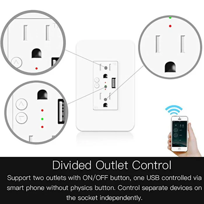 Интеллектуальная беспроводная (Wi-Fi) настенная розетка с USB Интерфейс мульти Порты и разъёмы в-стенная розетка Поддержка app дистанционного