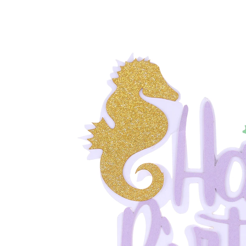 2 шт. вставка для торта, выбор украшения, топперы для кексов, декор для дня рождения, с днем рождения, Русалка, морская серия, топпер для торта