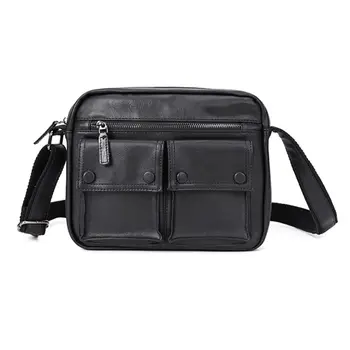 

Fashion Men Boys Black PU Shoulder Bag Messenger Bag Casual Crossbody Male Satchel for Daily Use