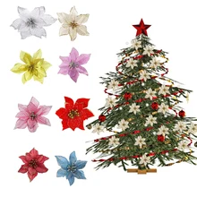 5/10 шт. 13 см искусственные цветы для свадьбы, Рождества, Блеск Любовь украшения ювелирные украшения украшение для дома орнамент с рождественской елкой год украшение в форме искусственных цветов