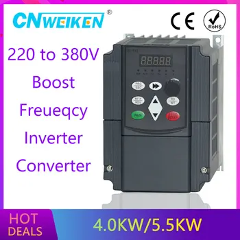 

Frequency Converter 2.2KW 4KW 5.5KW 220V Single Phase to 380V 3 Phase Input VFD Frequency Inverter 0.5kw 2kw 3KW