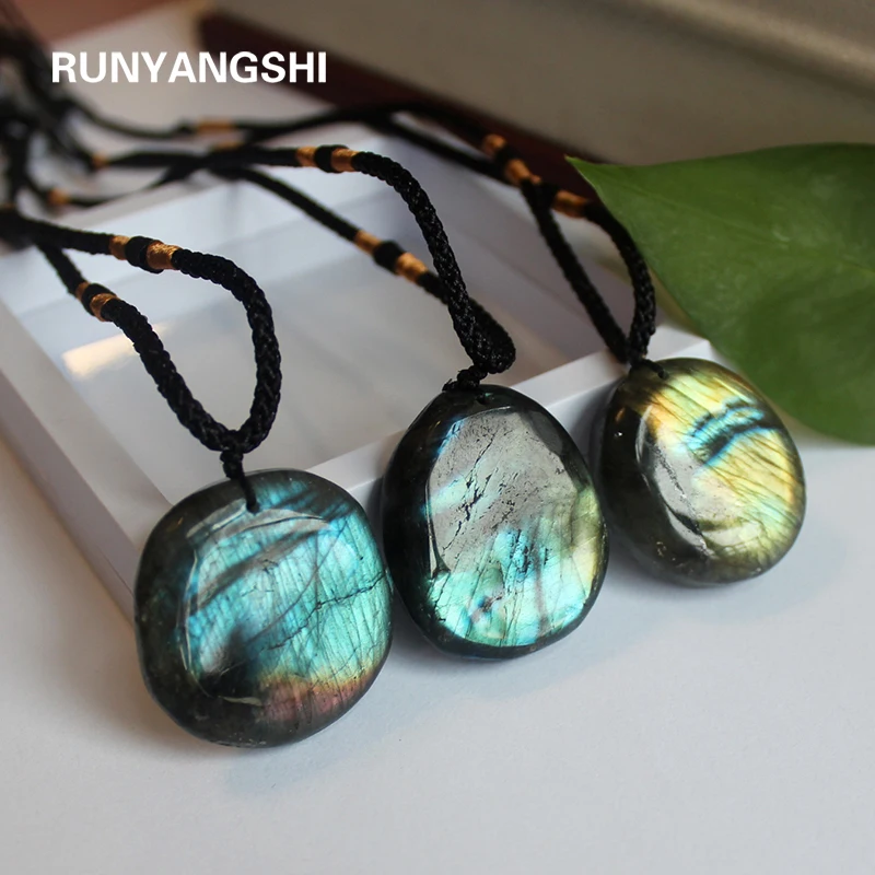 Runyangshi 1 шт. естественный неправильной формы crystal кулон из Лабрадорита лунный