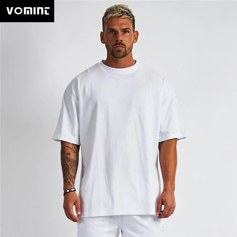 Męskie koszulki jednokolorowe puste luźne kulturystyka fitness krótki rękaw T  shirt męski oddychająca fala męska koszula z rękawami do połowy długości| Koszulki| - AliExpress