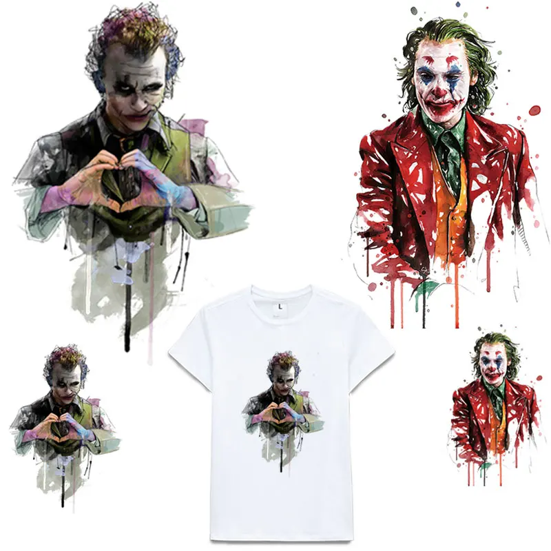 

New America Movie Joker Iron on Patch for Clothes Men Cool Heat Transfer Printing T-Shirt Stickers Diy Thermocollants Vetement