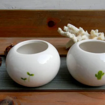 

Small Bud Cactus Pattern Fleshy Small Flower Pot Creative Ceramic Classic Hand Crafts Home Desktop Decor Valentine's Day Gift