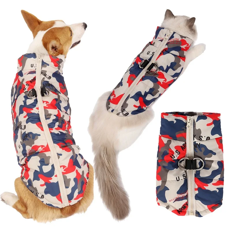 CamouflageCatDogClothesWinterWarmcottonPetVestPuppyJacket