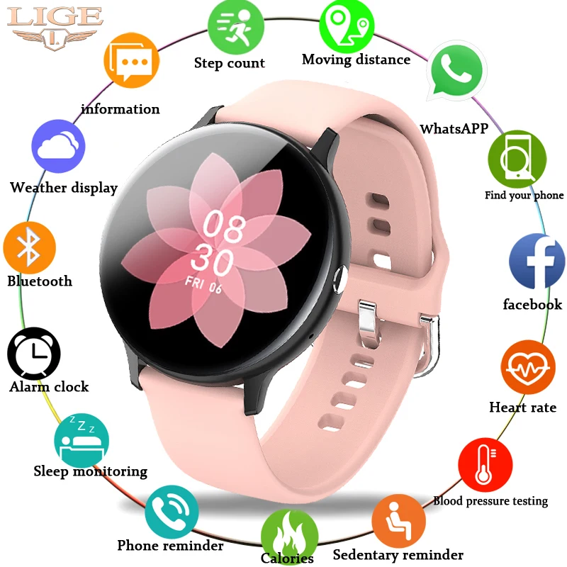 LIGE-reloj inteligente deportivo para hombre y mujer, accesorio de pulsera resistente al agua con Bluetooth, seguimiento de la salud, reproductor de música, 2020