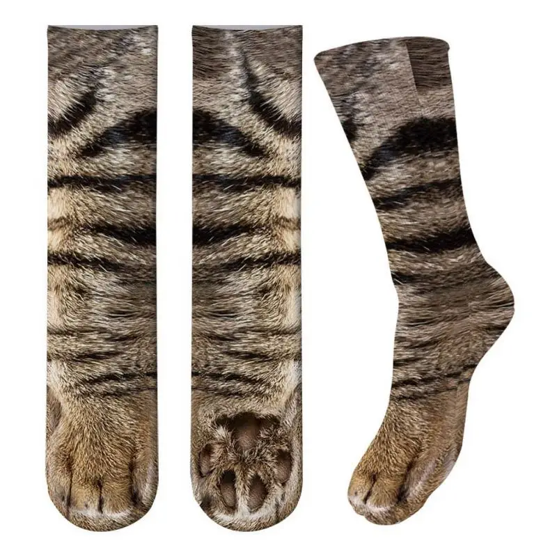 Funny Unisex Adult/Kids Elastic Sock Animal Paw Feet Crew 3D Print Foot Socks DO 