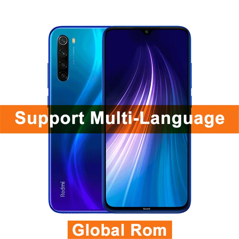 Global ROM Blue Xiaomi Redmi Note 8 с глобальной прошивкой, 4 ГБ, 64 ГБ, восьмиядерный смартфон Snapdragon 665, 6,3 дюйма, 4 МП, камера заднего вида, 4000 мАч, мобильный телефон - Color: Global ROM Blue
