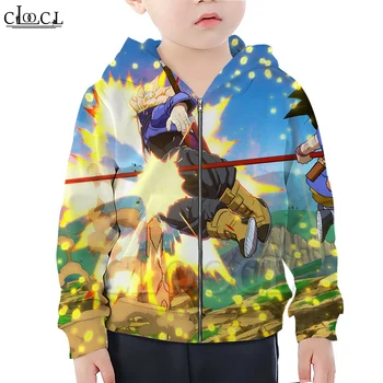 

CLOOCL Anime Dragon Ball Kids Autumn Zipper Hoodie Boy Girl 3D Print Hooded Sweatshirt Tops Fashion Hot Selling Pullovers