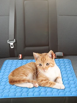

Pet Cooling Mat Summer Self Cooling Pad Removable Washable Sofa Cushion Ice Silk Cool Beds For Dog Cat