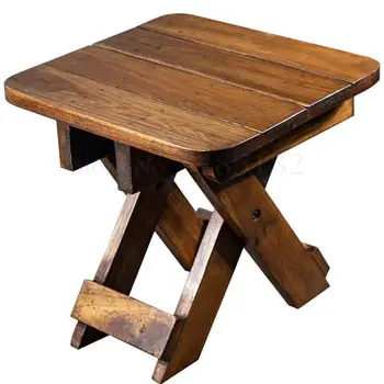 

Solid wood folding stool adult home simple chair teak train Mazar small bench outdoor portable fishing stool
