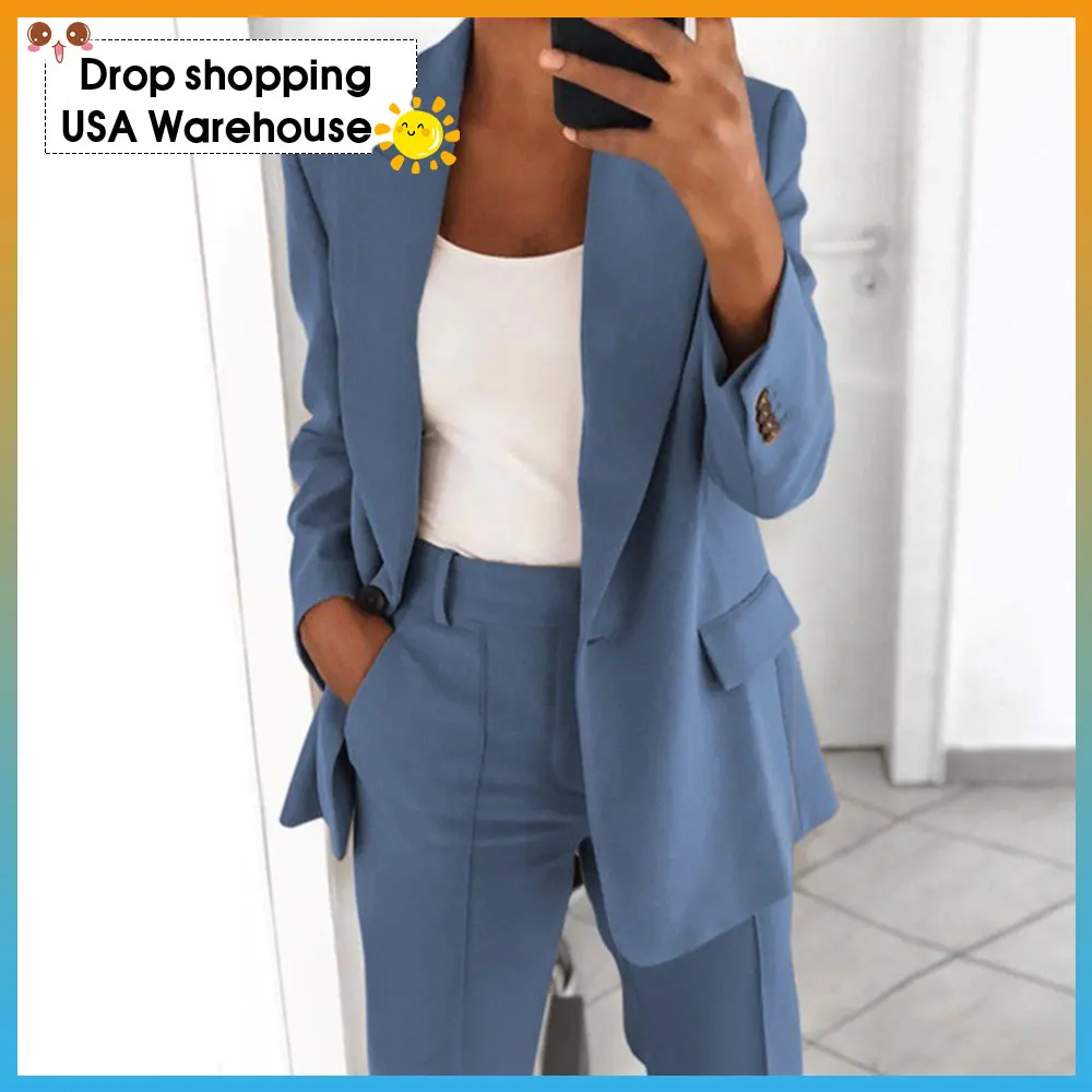 

2020 Autumn and Winter Small Suit Women's Solid Color White Jacket Office Lady Suit Business Female Blazer Coat women blazer