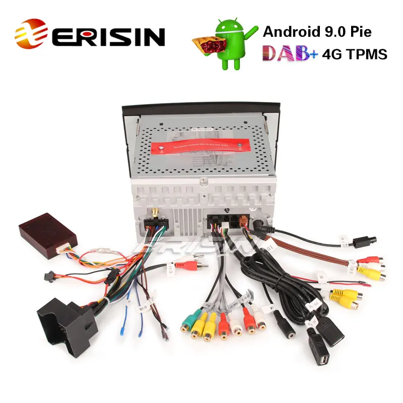 Erisin ES7715V " Android 9,0 автомобильный стерео OPS DVD 4G DAB+ gps Sat для Passat гольф Tiguan Eos Seat Skoda