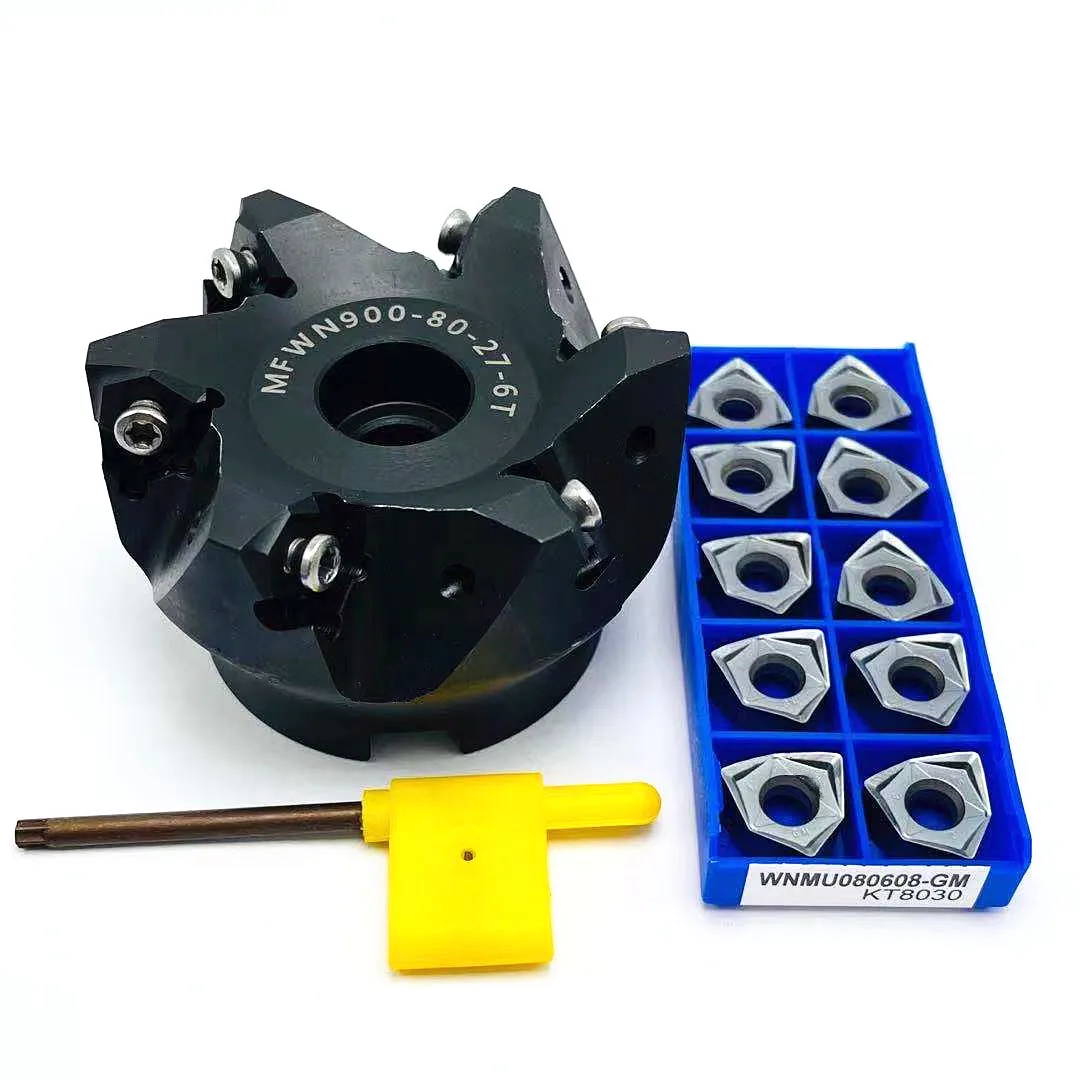 

90 degree MFWN90063R MFWN90050R double-sided hexagonal plane heavy cutting milling cutter disk with WNMU080608 milling blade