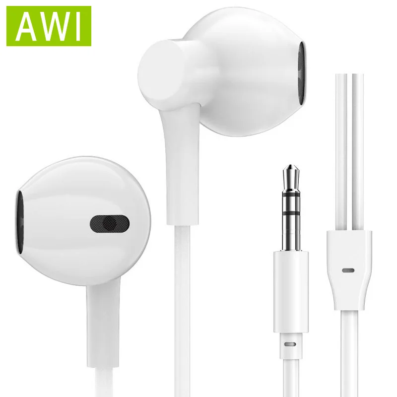 Спортивные наушники AWI Stereo Bass Sound проводная гарнитура 3 5 мм для телефонов iPhone Samsung