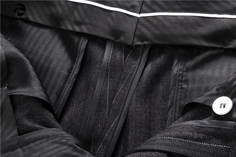 FOLOBE мужской свадебный костюм классический джентльмен простой темно-серый полосатый Банкетный вечерние костюм комплект из трех предметов пиджак+ брюки+ жилет