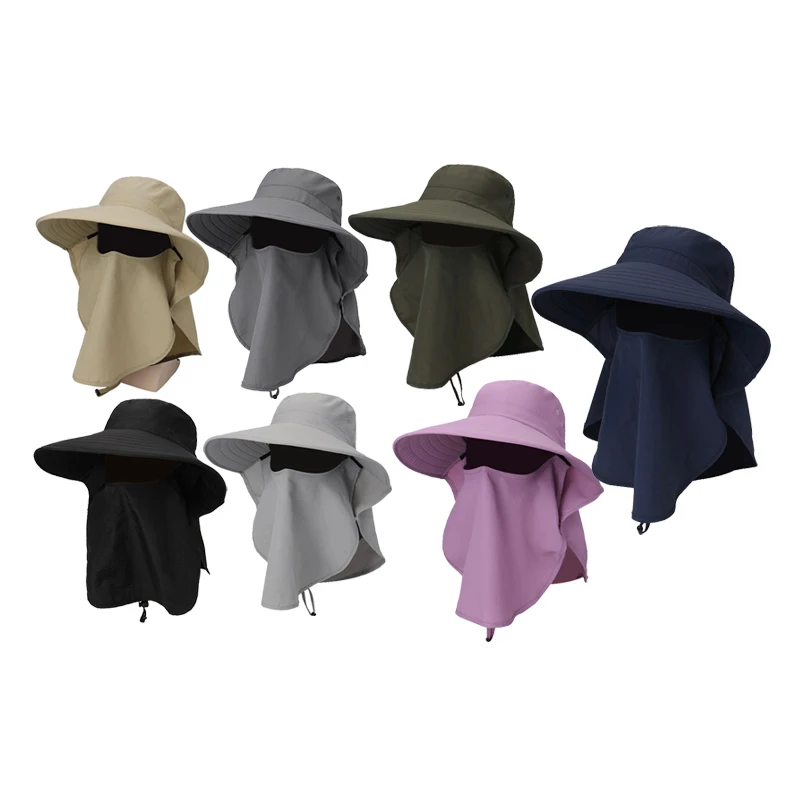 

Facial Protection Against Droplets Fishing Cap Summer Outdoor Sun Protection Neck Face Flap Hat Wide Brim