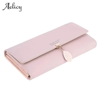

Women Wallets Brand Letter Long Tri-fold Wallet Purse Fresh Leather Female Clutch Card Holder Cartera Mujerfolding Coin Purse