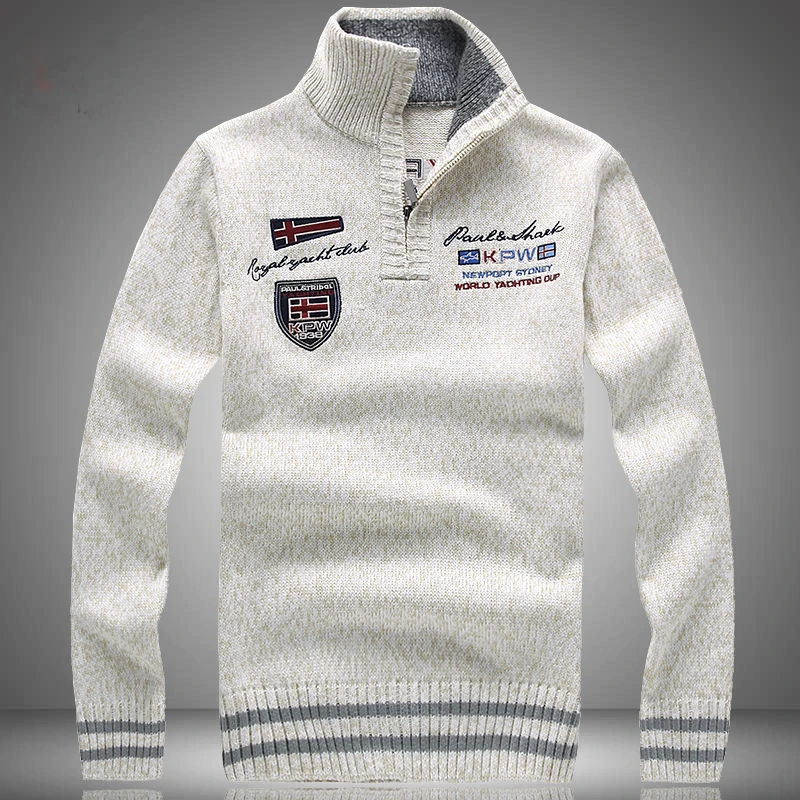 Suéteres de cuello levantado para hombre, Jersey grueso y delgado, ropa de invierno