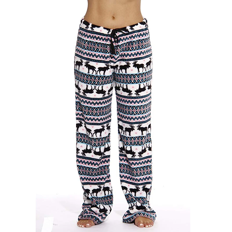 Мужские Для женщин рождественские пижамные штаны лаунж-Пижама со штанами мягкая животных плюшевый, с принтом зимние теплые мягкие удобные пижамные штаны, новинка