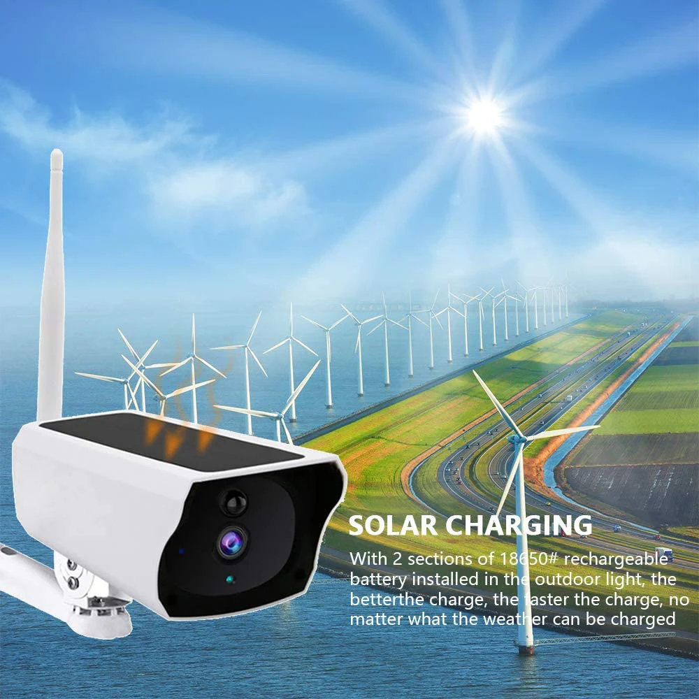 1080P Wireless WiFi Solar Camera Outdoor Security Protection Surveillance CCTV Video Monitor Smart Home PIR Motion Detection Cam