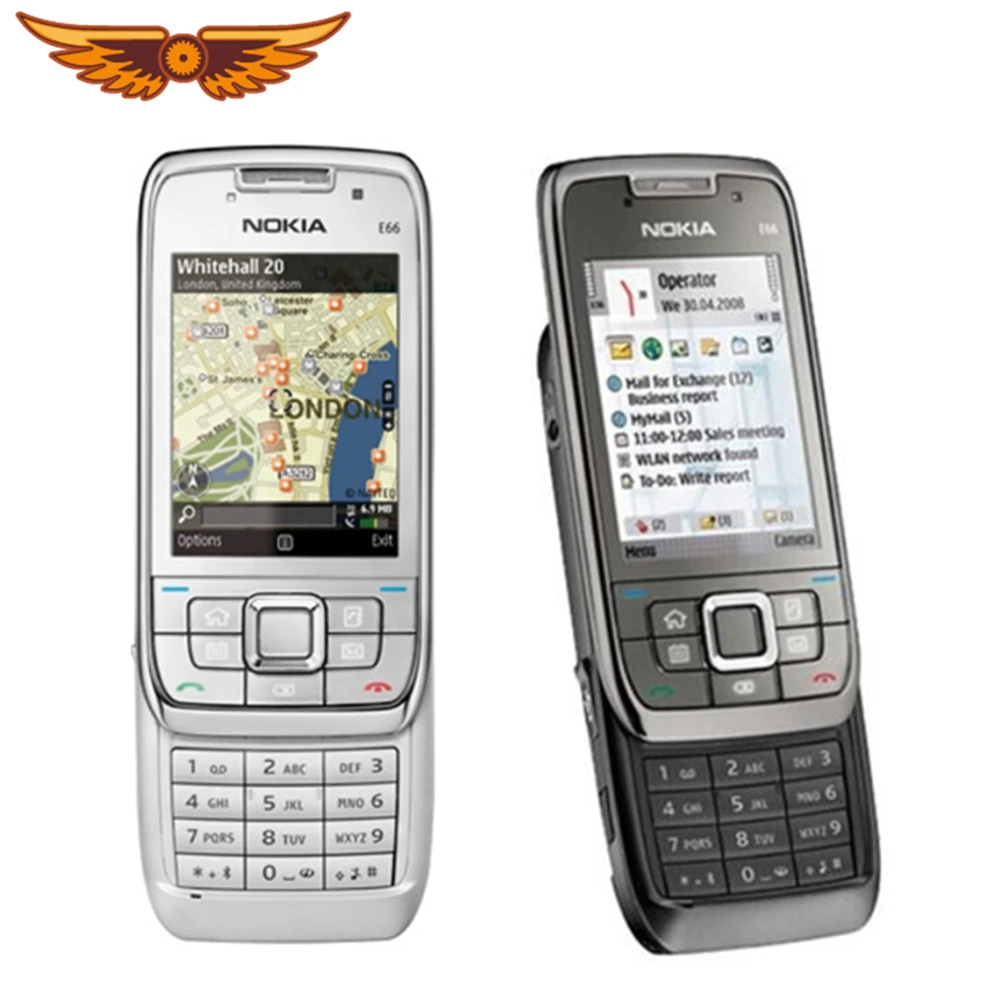 Оригинальный разблокированный Nokia E66 3G мобильный телефон Wi Fi GPS Bluetooth русская