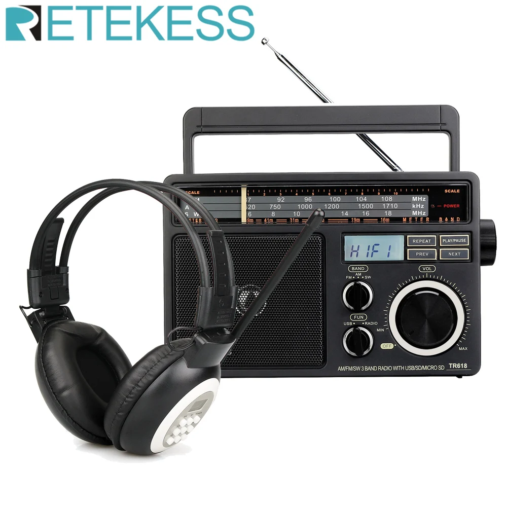 Retekess TR618 FM AM коротковолновый радио транзистор MP3-плеер и TR101 цифровые наушники