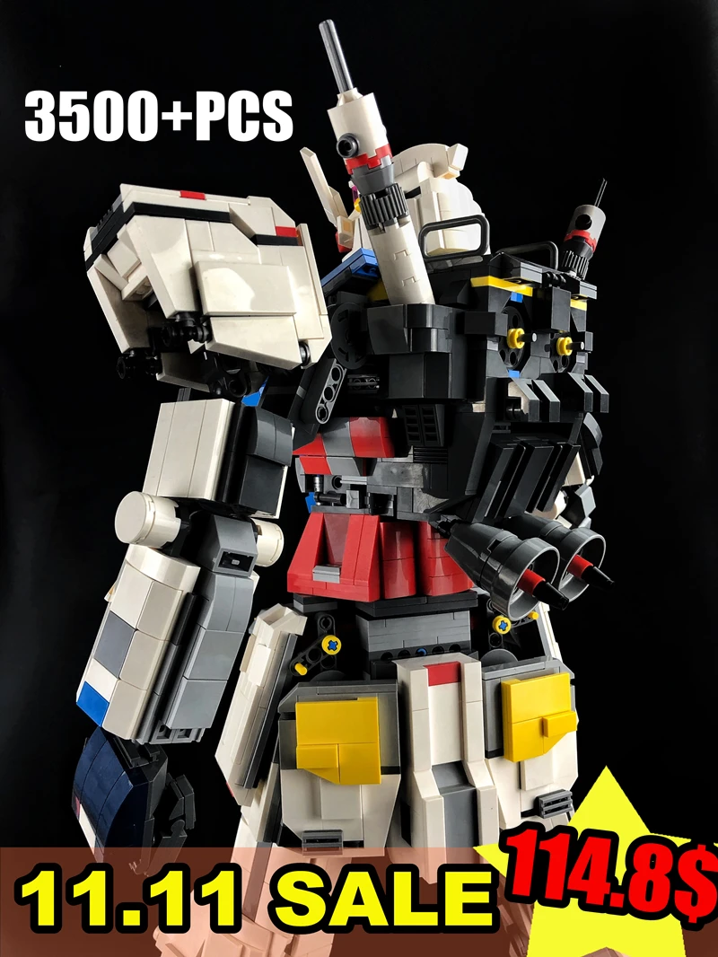 

11.11 Special offer $114.8 super robot war mecha Classic gundam model RX78-2 1:60 Fixed bracket building block bricks toys