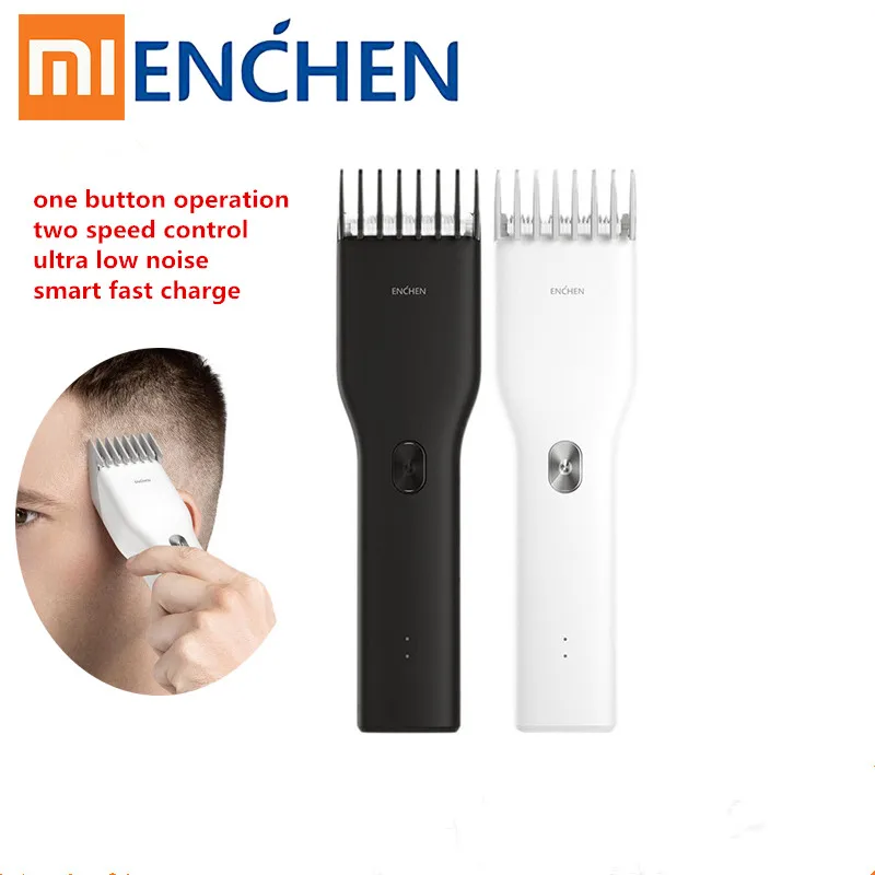 Black B Электрическая машинка для стрижки волос Mijia ENCHEN Hummingbird с usb зарядкой, 10 Вт, 110-220 В, триммер для волос с 3 гребнями для мужчин - Цвет: Black B