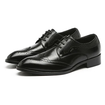 

Classic Men Formal Shoes Flats Leather Shoes Men Oxford Shoes Pointed Toe Lace Up Leather Shoes Men Plus Size 37-48