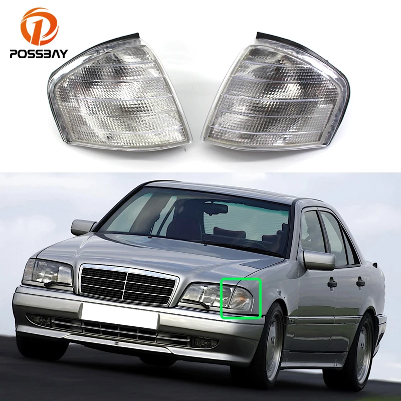 1 Pair Car Clear Lens Side Corner Light Turn Signal Lamp Frame Cover