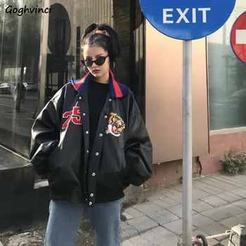 

Jackets Women Embroidery High Quality Hip Hop Students All-match Loose Korean Style Casual Thicker Warm Jacket Womens Cartoon