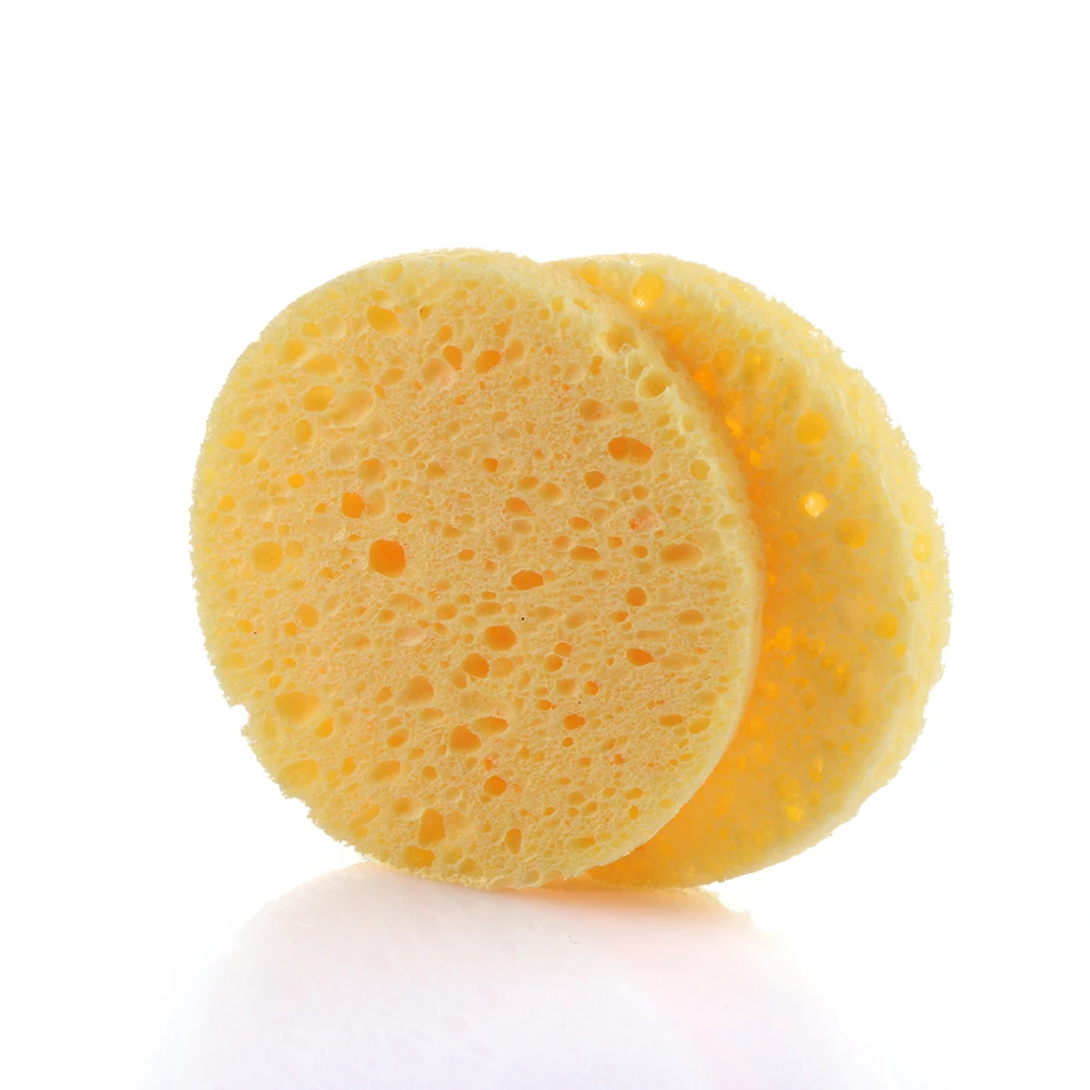 10Pcs Natural Wood Pulp Facial Sponge Exfoliator Sponge Cellulose Round Face Cleaning Tool Compress Puff Cleanup Make Up Tools